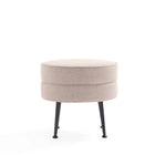 Manhattan Comfort Bailey 18.11" Mid-Century Modern Polyester Blend Upholstered Ottoman - Oatmeal with Black Legs-18.11" L x 22" W x 17.32" H