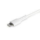 StarTech Durable USB-C to Lightning Cable - 3' -White-APPLE MFI CERTIFIED: USB-C to lightning adapter cable for guaranteed fast & reliable charge/sync from USB-C charger port for lightning devices including iPhones Pro/Max/Mini/XR up to iPhone 14, iPad Air, iPad, iPad Mini