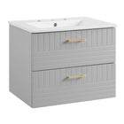 Modway Daybreak 24" Bathroom Vanity - Light Grey/White-CONTEMPORARY BATHROOM VANITY - Featuring a clean-lined design and gold metal hardware, this vanity incorporates contemporary style to your bathroom space