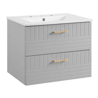 Modway Daybreak 24" Bathroom Vanity - Light Grey/White-CONTEMPORARY BATHROOM VANITY - Featuring a clean-lined design and gold metal hardware, this vanity incorporates contemporary style to your bathroom space
