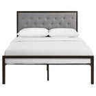 Modway Mia Fabric Full Bed - Brown Grey-Weight Capacity: 500 lb