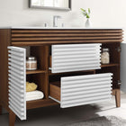 Modway Render 48" Single Sink Bathroom Vanity - White/Walnut/White-MDF and Particleboard