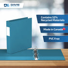 Davis Group Premium Economy Binder - D Ring - 1.5" - Turquoise Blue - 6 Pack-Ideal for Conferences, Reference, Colleges & Universities