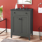 Modway Nantucket 24" Bathroom Vanity - Grey/Black-Integrated Ceramic Top