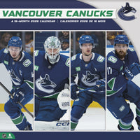 DateWorks 2026 16-Month Wall Calendar - 12" x 12" - Vancouver Canucks Superstars - Bilingual-12.00" x 12.00"
