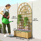 Outsunny Wooden Raised Garden Bed with Lattice Trellis - 35.4" x 11.8" x 70.9" -Crafted from fir wood that resists cracking and ensures long-lasting durability
