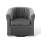 Modway Prospect Performance Velvet Swivel Armchair - Charcoal-Maximum Weight Capacity: 331 lb