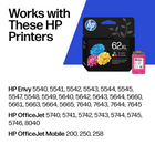 HP 62XL Tri-Color High Yield Original Ink Cartridge (C2P07AN)-Includes pigmented cyan, magenta, and yellow dye-based cartridges