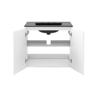 Modway Bryn 30" Wall-Mount Bathroom Vanity - White/Black-8" Centerset Faucet Holes