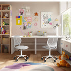 Homy Casa Colorful Fabric Teen Task Chair - Verita Grey-Breathable Backrest: The stylish cut-out design provides ventilation, keeping your back cool and comfortable
