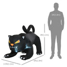 HOMCOM 6' Lit Inflatable Crouching Black Cat Halloween Yard Decoration-IP44 waterproof rating and UL certification 