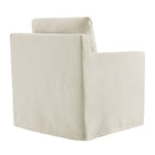 Modway Serene Fabric Slipcovered Swivel Armchair - Salt-Metal Swivel Base