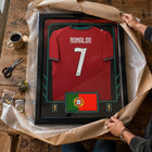 Frameworth Official FIFA World Cup 2026 Portugal Cristiano Ronaldo Framed Replica Jersey - 25.75" x 33.75"-Handcrafted in Canada by Frameworth Sports Marketing, established 1992, producing officially licensed sports memorabilia.
