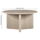 Hudson&Canal Anders 32"W Round Coffee Table - Alder White-Nail-in feet with protective felt pads for floor safety