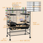 PawHut 43" Rolling Hamster Cage with Tunnel Tube System & Storage Shelf-Front and top doors facilitate easy access and cleaning