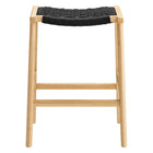 Modway Saoirse Woven Rope Wood Counter Stool - Natural Black - Set of 2-8
