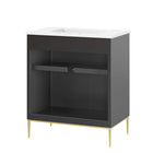 Modway Awaken 30" Bathroom Vanity - White/Black-Spacious Storage