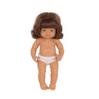 Miniland Educational Anatomically Correct 15" Baby Doll - Caucasian Girl - Red Hair-Articulated body