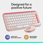 Logitech Pop Icon  Bluetooth Keyboard & Mouse Combos -  Rose-9