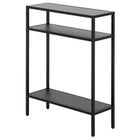 Hudson&Canal Ricardo 22"W Console Table with Metal Shelves - Blackened Bronze-The top can support 25 lbs, the middle and lower shelves can support 10 lbs each
