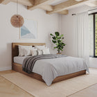 Nexera Panel Headboard - Queen Size - Walnut-Designed and made in Canada with CARB II/FSC Certified particle board and MDF materials.  Ships in 24-48H from order date. Assembly required