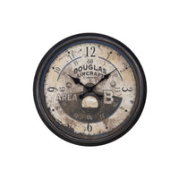 Monarch Specialties Clocks 20" Round Clock - Antique Brown-A trendy 20" round wall clock in antique brown with a vintage, aviator print backdrop, adds a sophisticated and nostalgic touch to your home decor