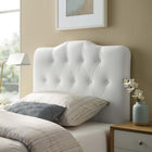 Modway Annabel Upholstered Vinyl Twin Headboard - White-Fine vinyl upholstering