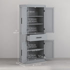 HOMCOM 72" H Tall Kitchen Pantry Cabinet with Barn Doors and Drawer - Grey-Anti-tipping design provides enhanced safety 