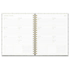 Orange Circle Studio 2027 Extra-Large Spiral Planner - 11" x 8-1/2" - Floral Framework - Bilingual-Lies flat for ease of writing