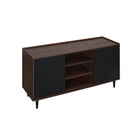 Manhattan Comfort Duane 59.05" Mid-Century Modern Sideboard - Dark Brown and Black-10
