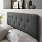 Modway Collins Tufted Fabric and Wood King Headboard - Grey Charcoal-Interchangeable Bed Frame Options