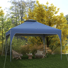 Outsunny 10 ft W x 10 ft L Pop Up Canopy with 2 Tier Vented Roof Carrying Bag - Blue-Eight leak hole are designed for water drain