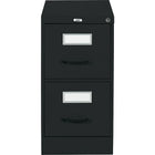 Staples Vertical Letter File Cabinet - 2-Drawer - Black-Smooth-gliding, fully progressive, ball bearing suspension for smooth operation