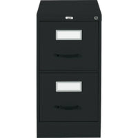 Staples Vertical Letter File Cabinet - 2-Drawer - Black-Smooth-gliding, fully progressive, ball bearing suspension for smooth operation