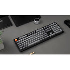 Keychron K10 Max White LED Wireless Mechanical Keyboard - Hot-Swappable - Brown Switch - Full-Size Layout - Black-Multi-Device Compatibility: Tailored for both Mac and Windows users, the K10 Max comes with customizable keycaps for each system, allowing you to save two different layouts directly on the keyboard.