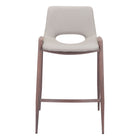 Zuo Desi Counter Stool - Beige/Walnut - Set of 2-Plush and durable faux leather fabric