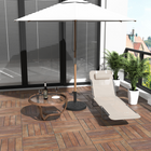 Outsunny Outdoor Lounge Chair - Folding Adjustable Reclining Chair - Beige-Triple-folding chaise lounge with 5 angles to adjust