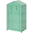 Outsunny 3 Tier Mini Greenhouse with Plastic Cover and Steel Frame - Green- Mini greenhouse is suitable for limited spaces
 