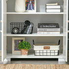 HOMCOM 63" H Rustic Style Storage Cabinet with 4 Shelves - White-Assembly required