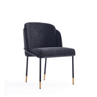 Manhattan Comfort Flor 22.83" Modern Twill Weave Upholstered Dining Chair - Black-Modern Dining Chair Perfect for Dining and Home Office Use