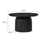Modway Holloway 30" Round Wood Coffee Table - Black-Kiln-Dried Solid Mango Wood Construction