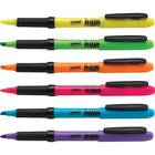 Staples Hype! Gripped Pen-Style Highlighters - Chisel Tip - Assorted Colours - 6 Pack-Writes and highlights with the ease and precision of a pen