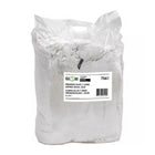 Globe Commercial White T-Shirt Wiping Rags 25lb Bag-Reinforced handles for easy carrying and maneuverability