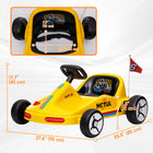 Qaba 6V 7AH Electric Battery Powerd Kids Go Kart - Yellow-Constructed from PP and metal for longevity 