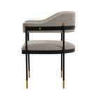 Manhattan Comfort Lia 24.8" Modern Chenille Upholstered Dining Armchair - Stone - Set of 2-Inner Seat Depth: 20.47 in. Seat Height: 18.7 in. Inner Seat Width: 23.23 in