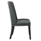 Modway Baron Vegan Leather Dining Chair - Grey-Non-Marking Foot Pins