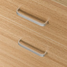 Vinsetto Locking 2-Drawer Rolling Letter/A4 Filing Cabinet with Wheels - Natural-Strip handles for easy opening and closing drawers
