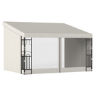 Outsunny 10 ft W x 13 ft L Wall Mounted Pergola Gazebo with Curtains and Nettings - Beige-Mounted to the wall, bring the indoors out