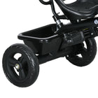 Qaba 6-in-1 Kids Tricycle with Removable Handlebar and Canopy - Navy Blue-Detachable push handle allows parents to control direction easily 
