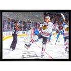Jonathan Toews Chicago Blackhawks Goal Celebration - Framed Canvas - 31" x 22"-Premium canvas print with gallery-wrapped edges